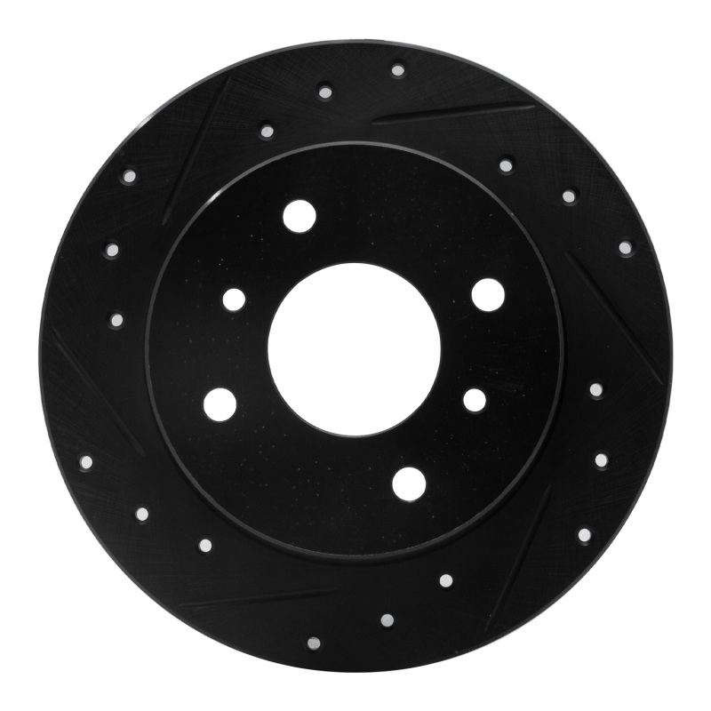 Infiniti G20 Brake Rotor (1) - Rear Left - R1 Concepts - Drilled & Slotted - Black - `90-`06